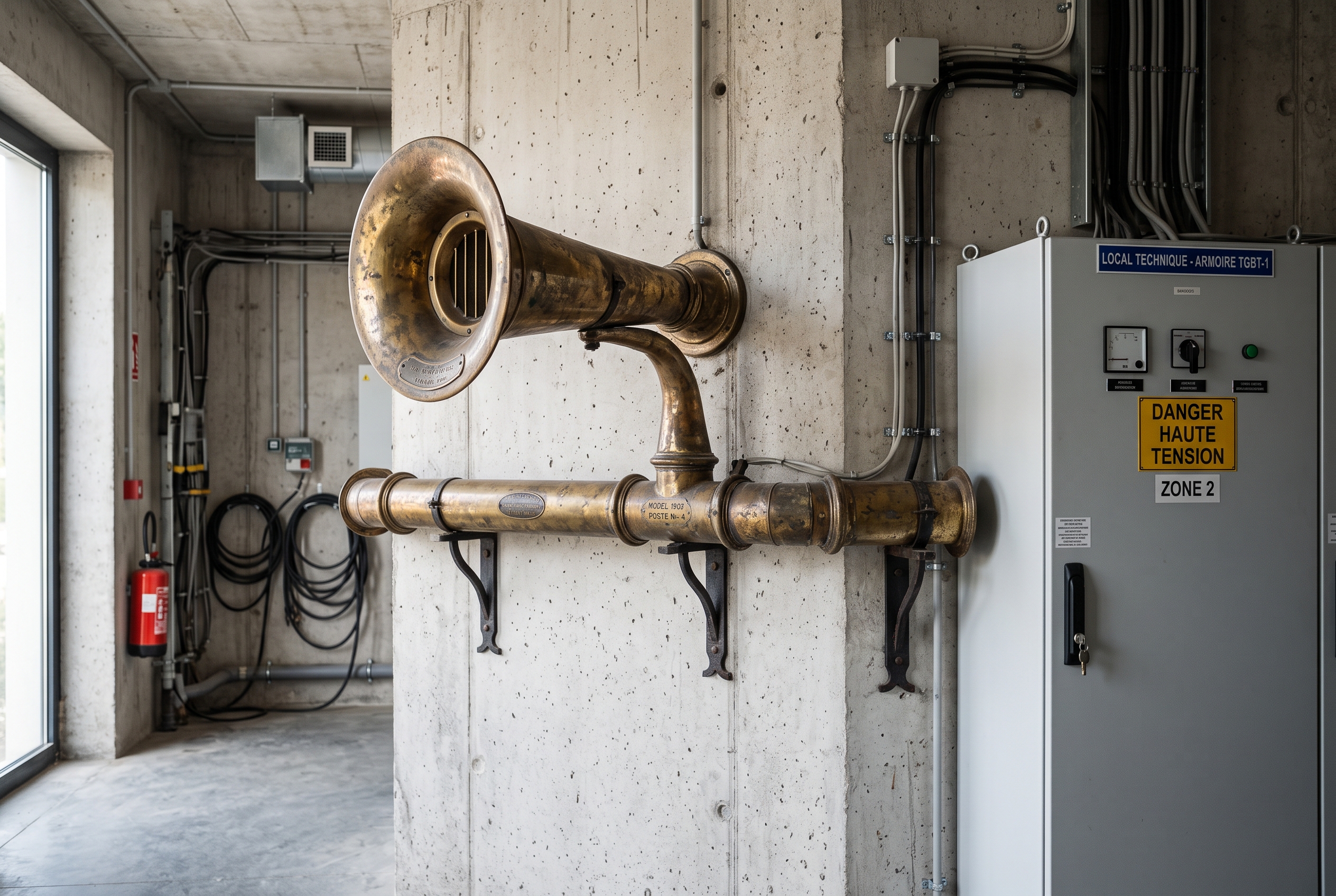 Tube acoustique sur un bâtiment